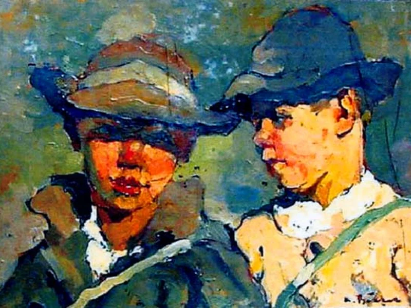 1896-Aurel Băeșu - Due bambini